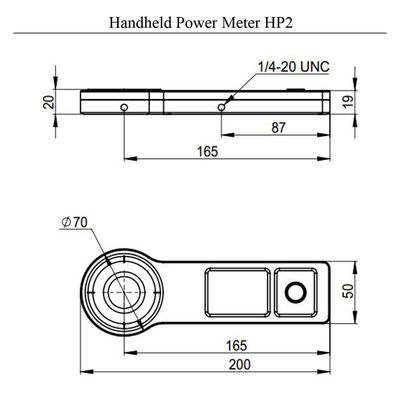 Intervallo di lunghezza d'onda del misuratore di potenza laser palmare 0,19 - 25µm/10mW-2W 0,5-50W